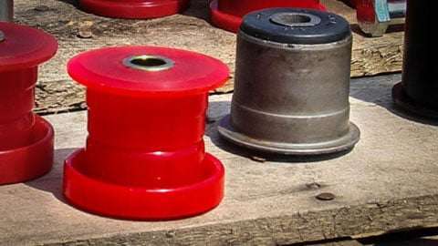 rubber vs polyurethane shackle bushing contrast
