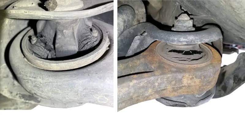 heavy truck suspension bushing cracking and debonding