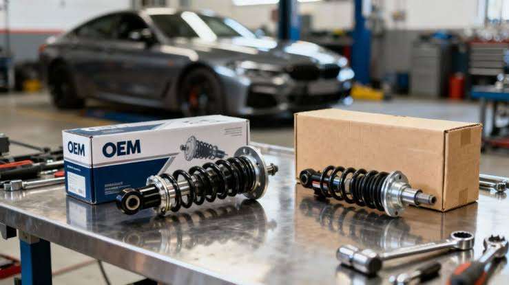force-velocity damping curves with compression and rebound regions for an OEM and aftermarket comparison