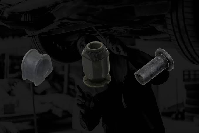 Concept chart comparing excessive rack movement, balanced mount tuning, and excessive vibration transfer as bushing stiffness rises