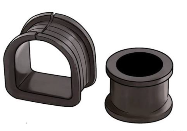 Annotated sample repair quote separating bushings, labor hours, hardware, fluids, alignment, calibration, taxes, and warranty