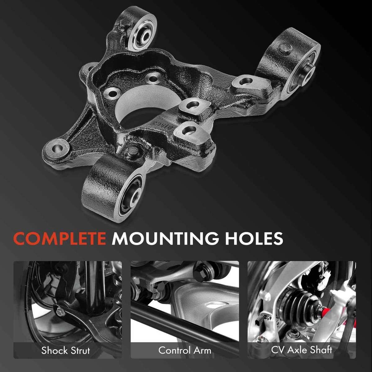 Front independent and rear multi-link suspension diagrams highlighting possible elastomeric wheel-carrier joints and alternative ball-joint locations