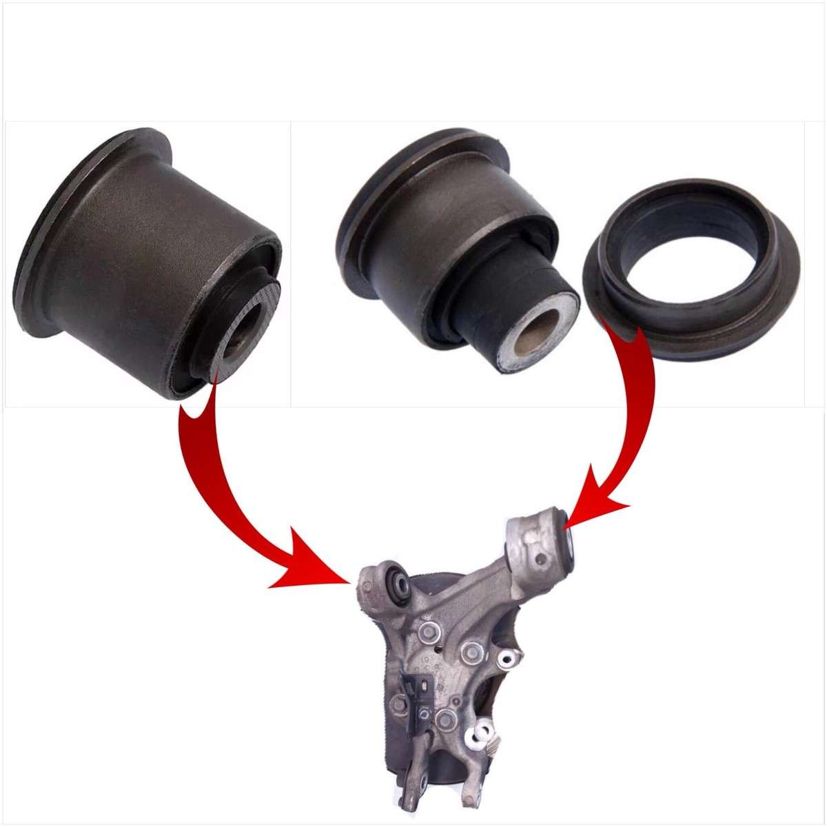 Diagram showing how bushing compliance can change wheel toe under braking